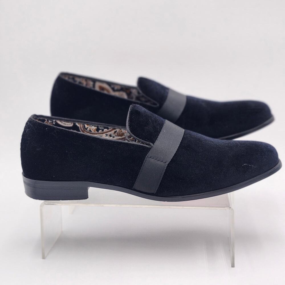 After Midnight Black Velvet Formal Prom Loafer Slip On Dress Shoes Men 8.5 S0082
